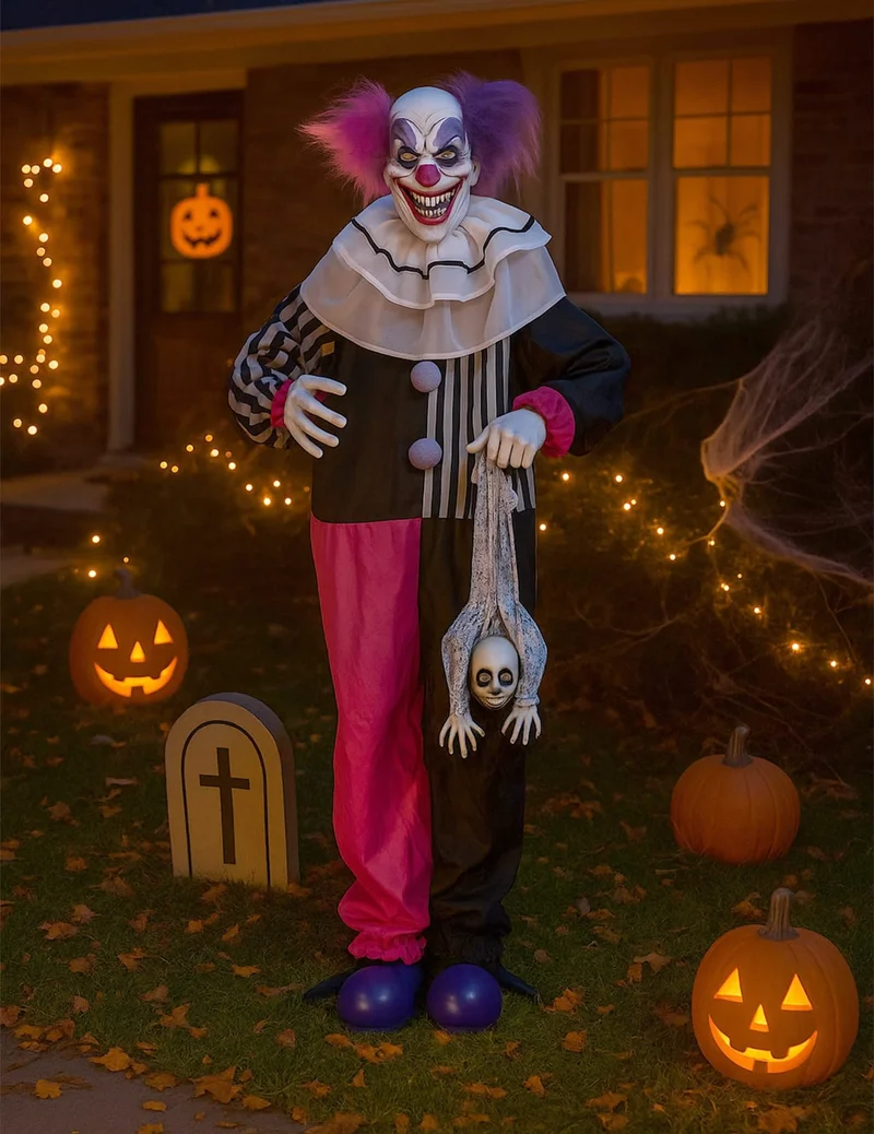 Animierter Deko Clown mit Licht und Sound 170 cm
