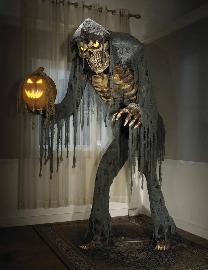 Jack die Vogelscheuche Animatronic Deko 2,15 m schwarz