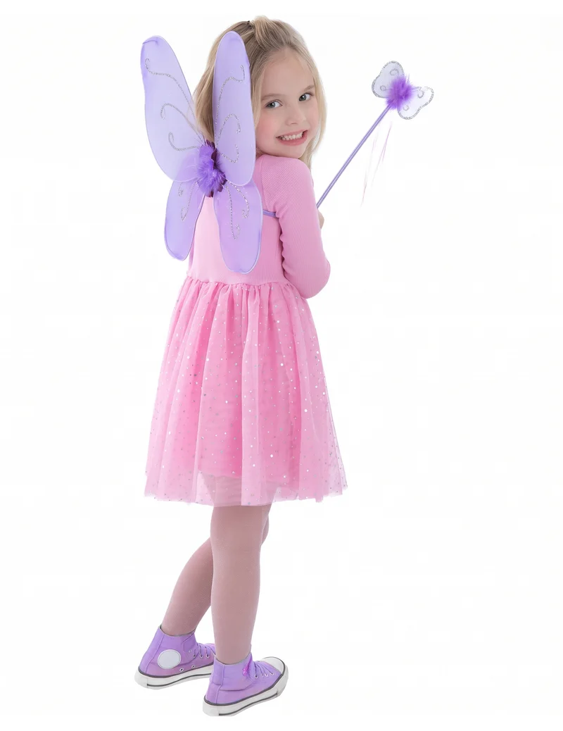 Lila Schmetterling-Set für Mädchen