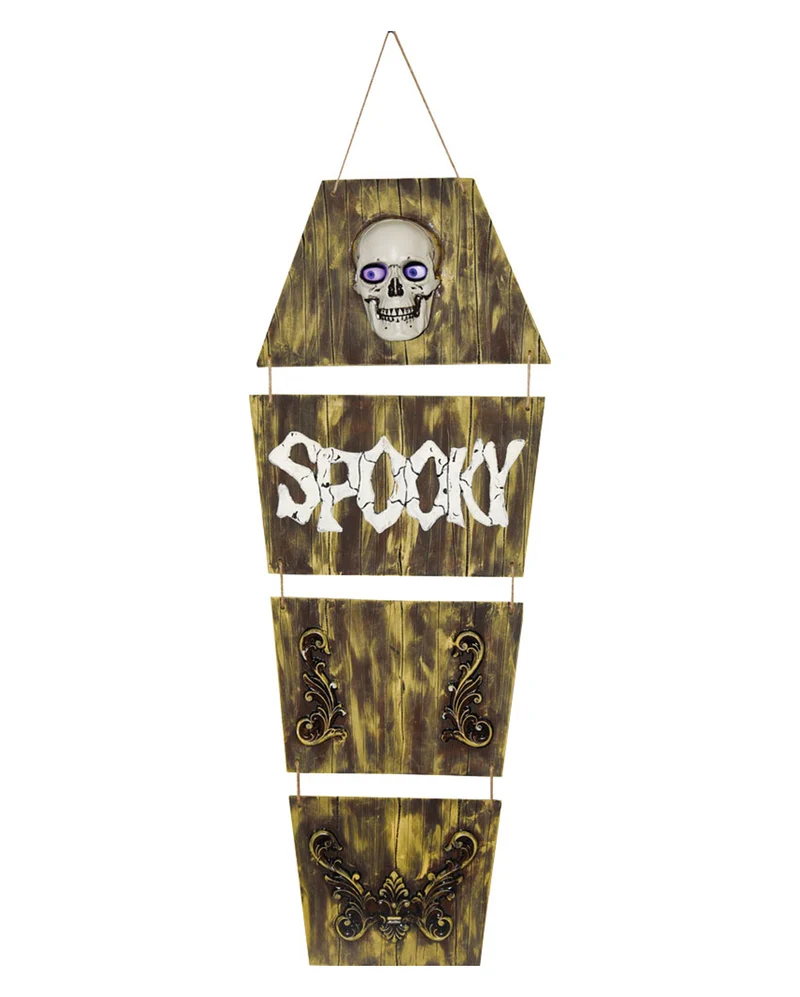 Spooky Sarg mit Totenkopf & beweglichen Augen