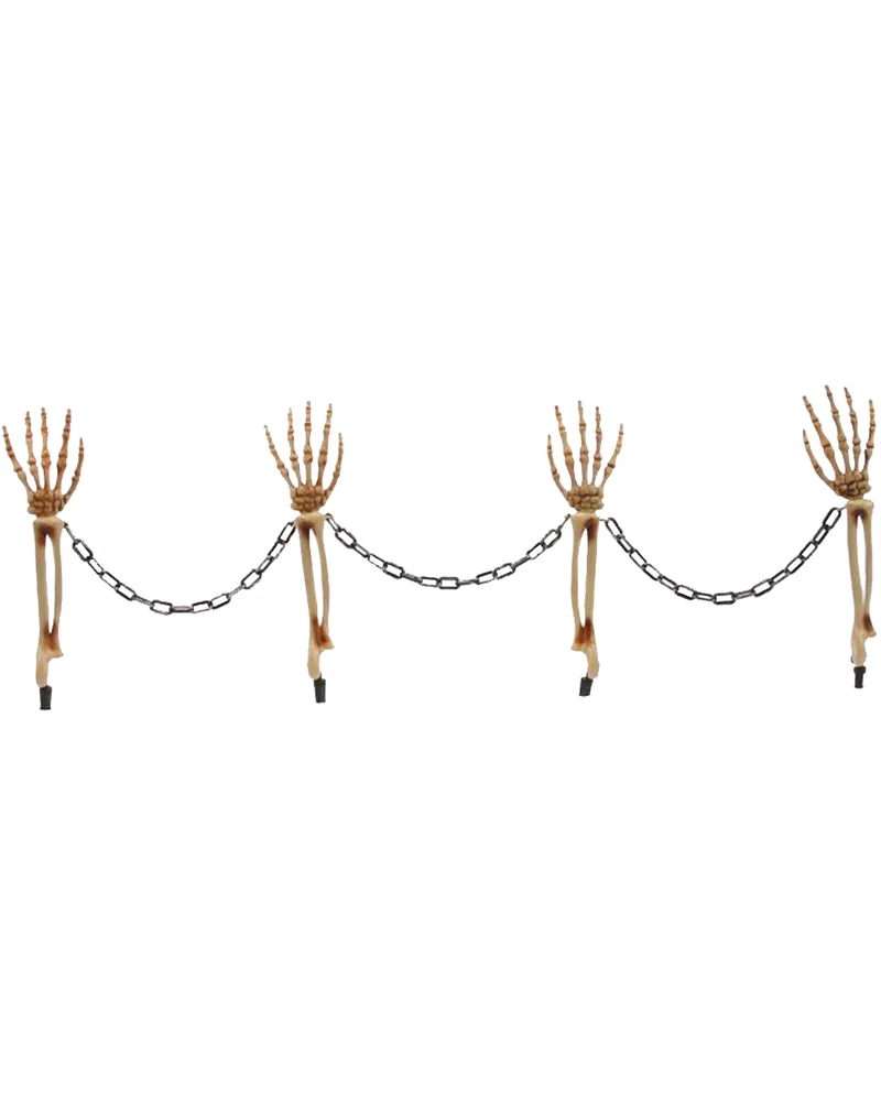 Skelett Hände mit Kette Gartenstecker