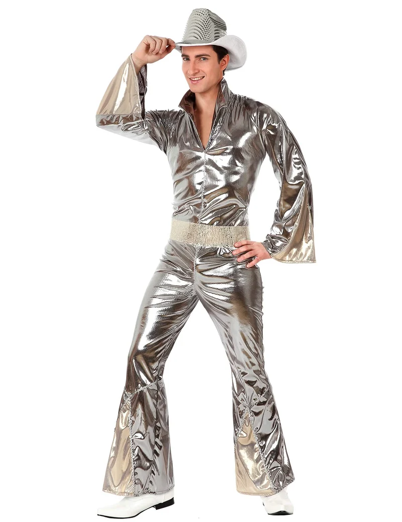 Silbernes Disco-Kostüm für Herren