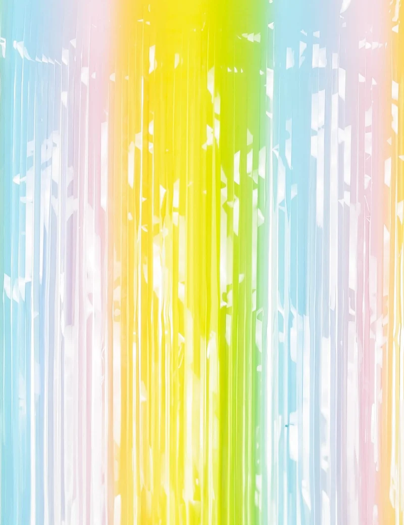 Pastellfarbener Lametta-Vorhang 100 x 195 cm
