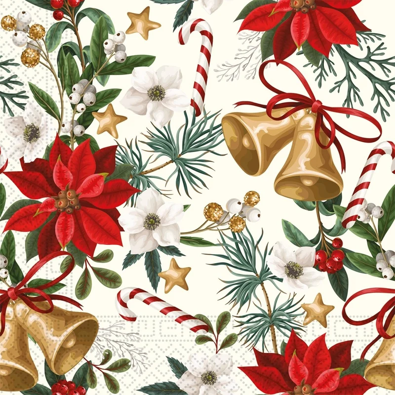 Weihnachtsservietten Weihnachtsuhren 33cm 20Stück