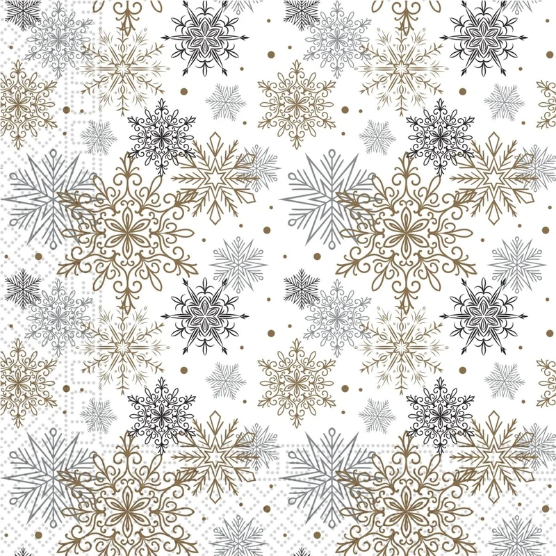 Weihnachtsservietten Schneeflocken 33cm 20Stück
