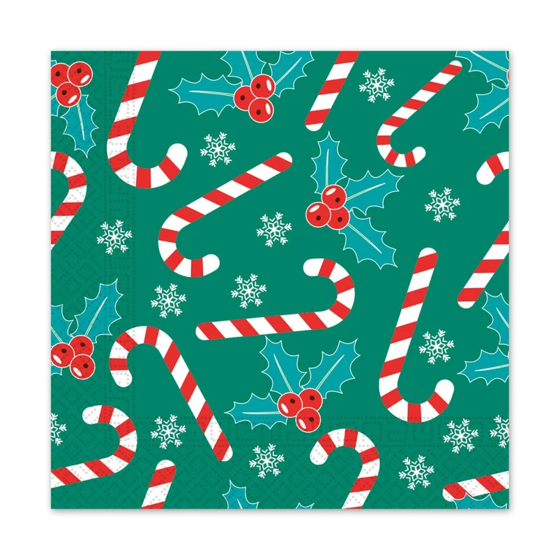 Weihnachtsservietten Zuckerstangen 33cm 20Stück
