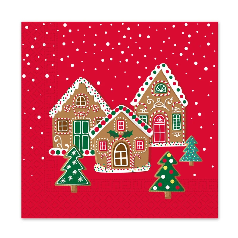 Weihnachtsservietten Gingerhouse 33cm 20Stück