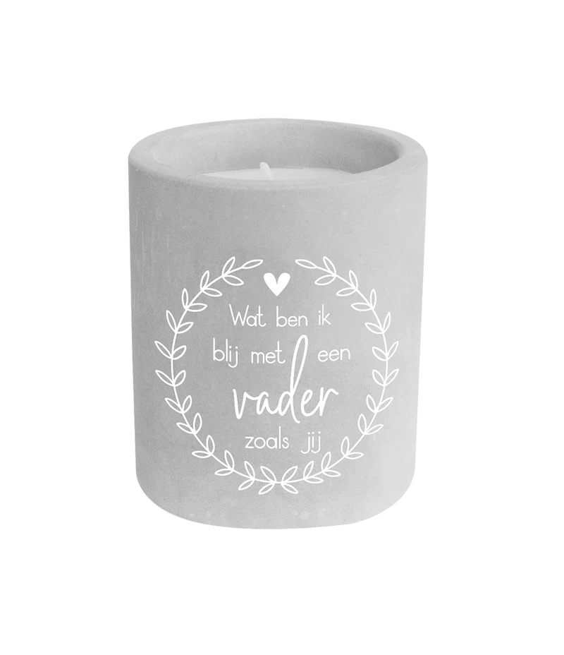 Grauer Zement-Kerzenvater 8cm