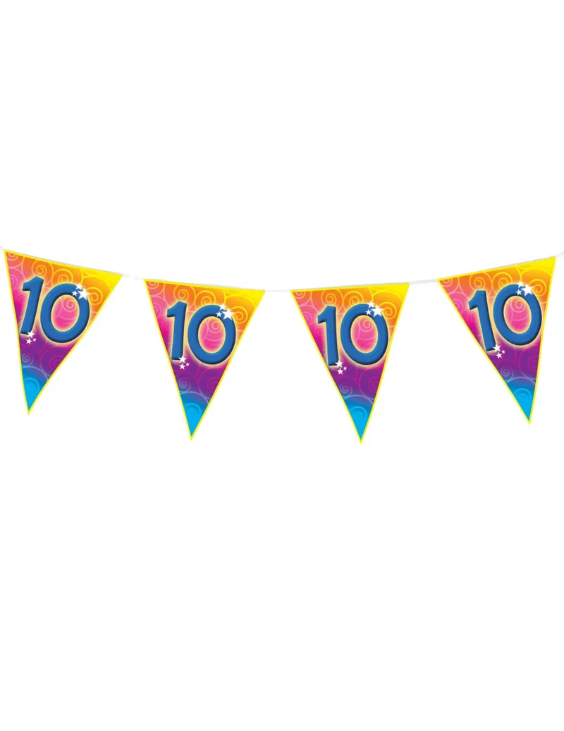 Wimpel-Girlande Alter 10 Jahre 5 m