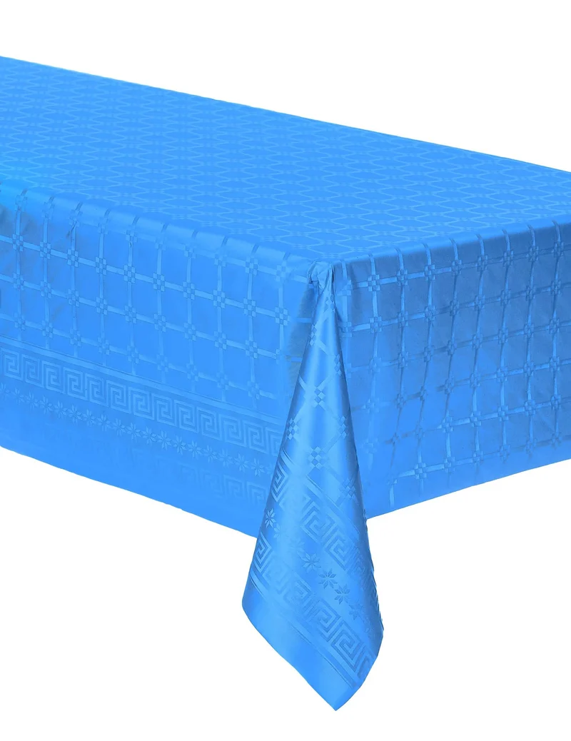 Damast-Papiertischdecke auf Rolle, blau, 1,2 x 6 m