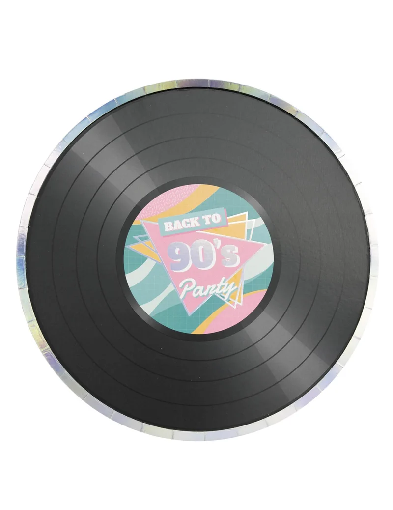 8 90er-Jahre-Vinylplatten Pappteller