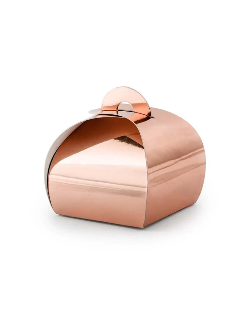10 metallische roségoldene Kartonboxen für Gastgeschenke 6 x 5,5 cm