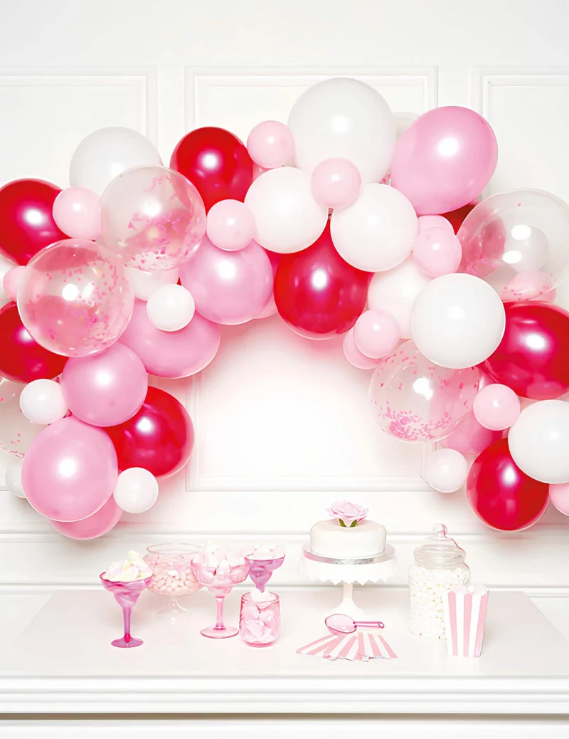 Kit Rosenfarbener 70-Ballon-Bogen für Geburtstag und Taufe