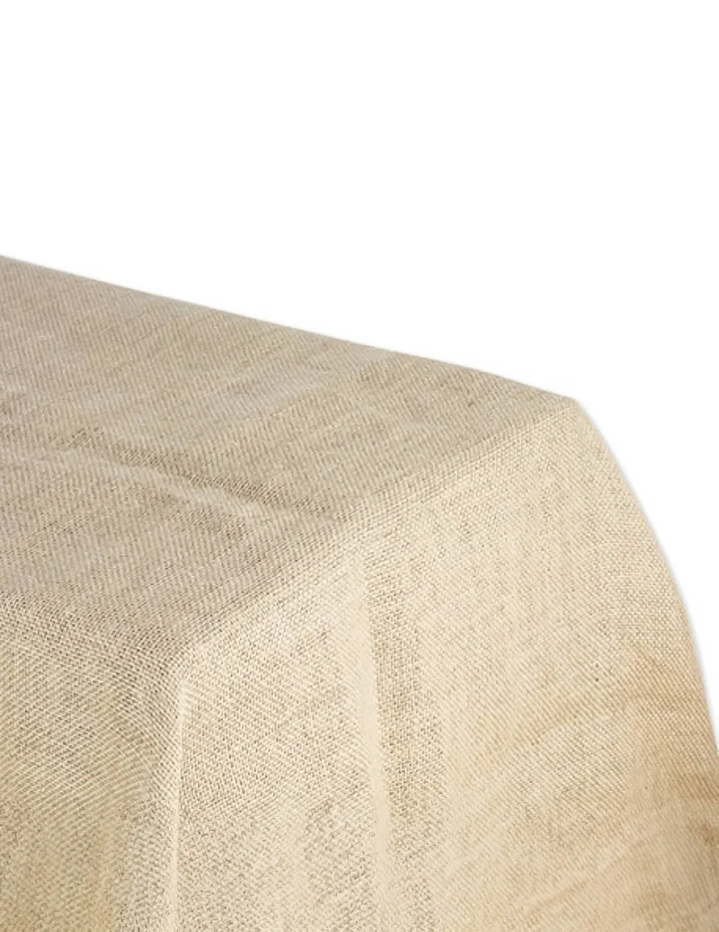 Rechteckige Jutetafeldecke 240 x 120 cm, böhmisch und natürlich