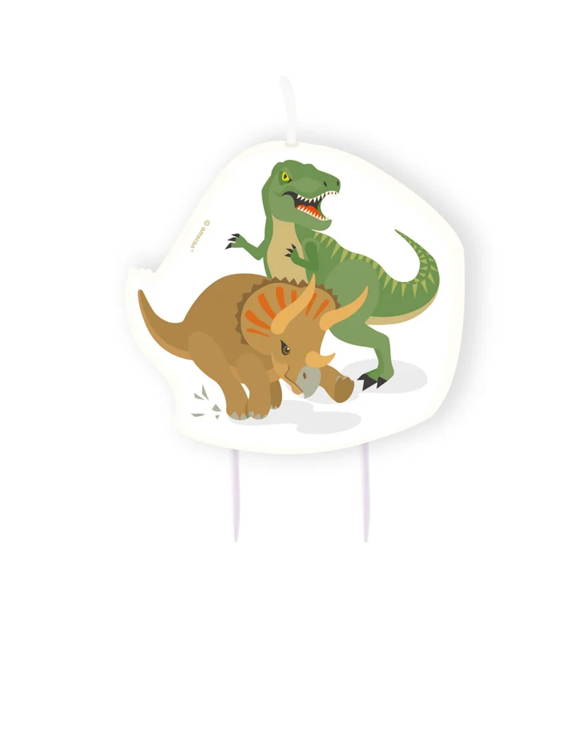 Geburtstagskerze große Dinosaurier Triceratops und T-Rex