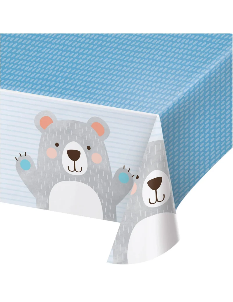 Plastiktischdecke Kleiner Grauer Bär 137 x 259 cm für 1. Geburtstag