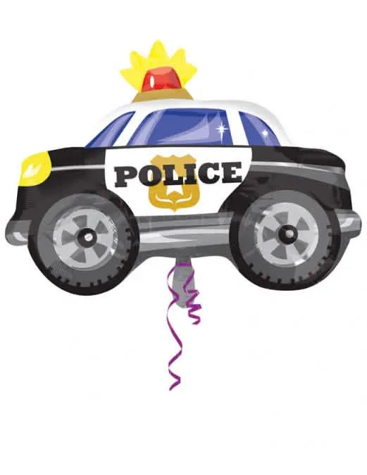 Aluminiumballon Polizeiauto 60 cm für Geburtstag