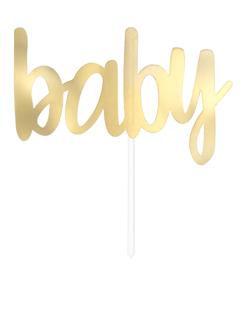 Goldene Metallic-Baby-Kuchen-Deko für Babyparty