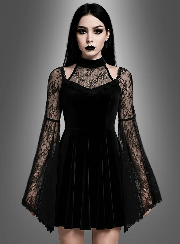 Schwarzes Gothic Samtkeid Dakaria