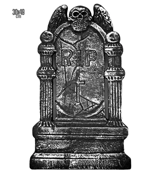Grauer Grabstein Rip 49 cm