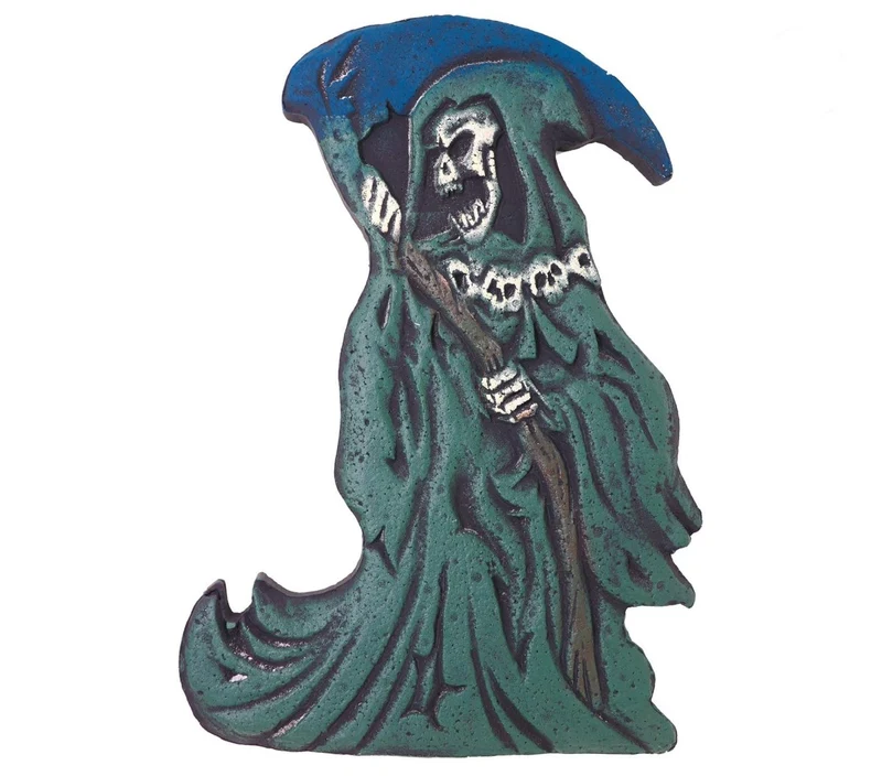 Grüner Grabstein „Skelett“, 43 cm
