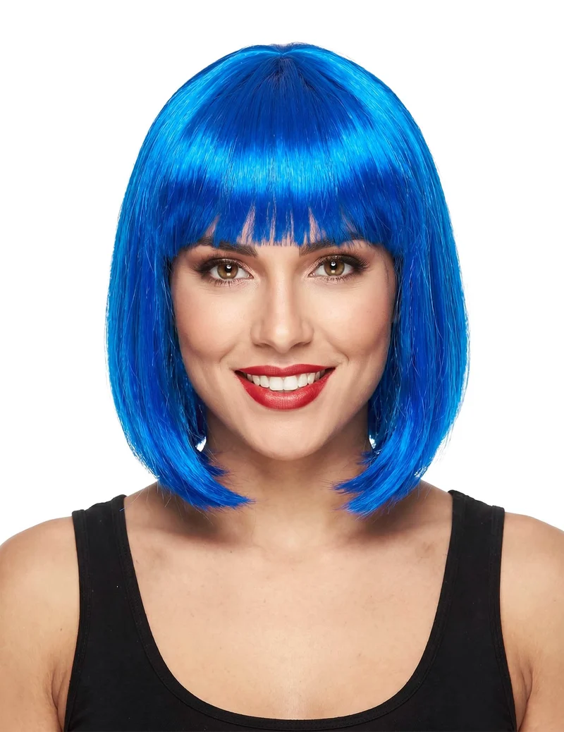 Blaue kurze Perücke für Damen
