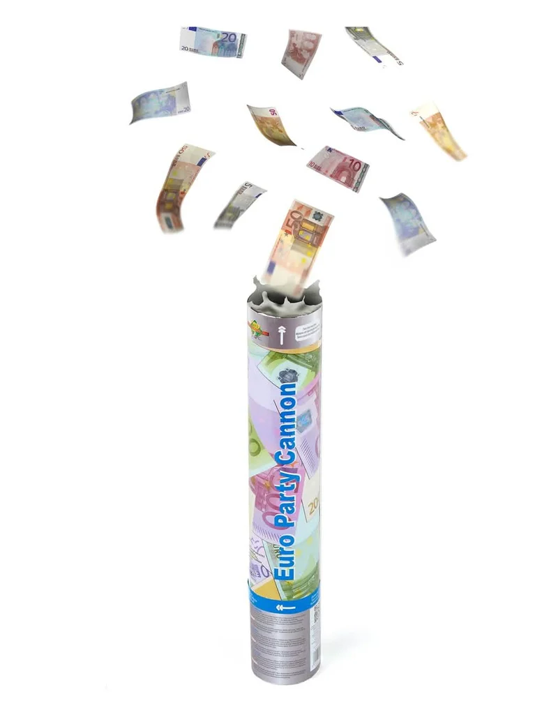 Konfetti Kanone mit Geldscheinen