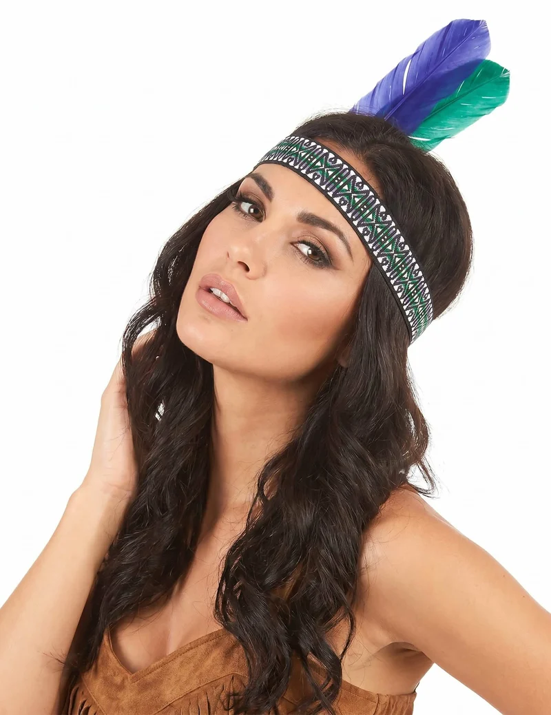 Indianer Kopfschmuck für Erwachsene mit Federn