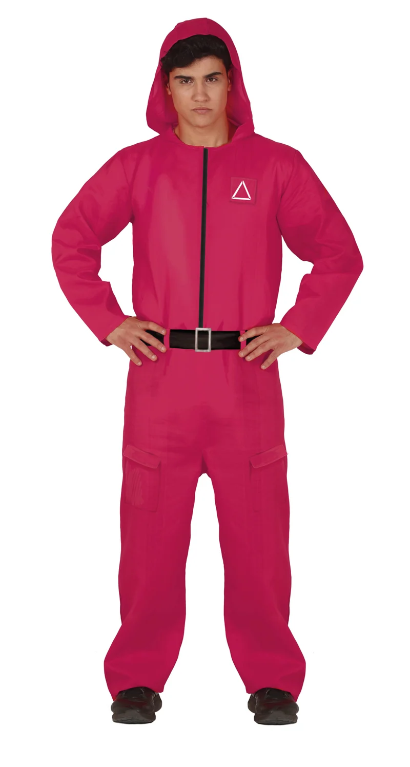 Squid Game Kostuum Rood – Jumpsuit met Symbolen - Heren