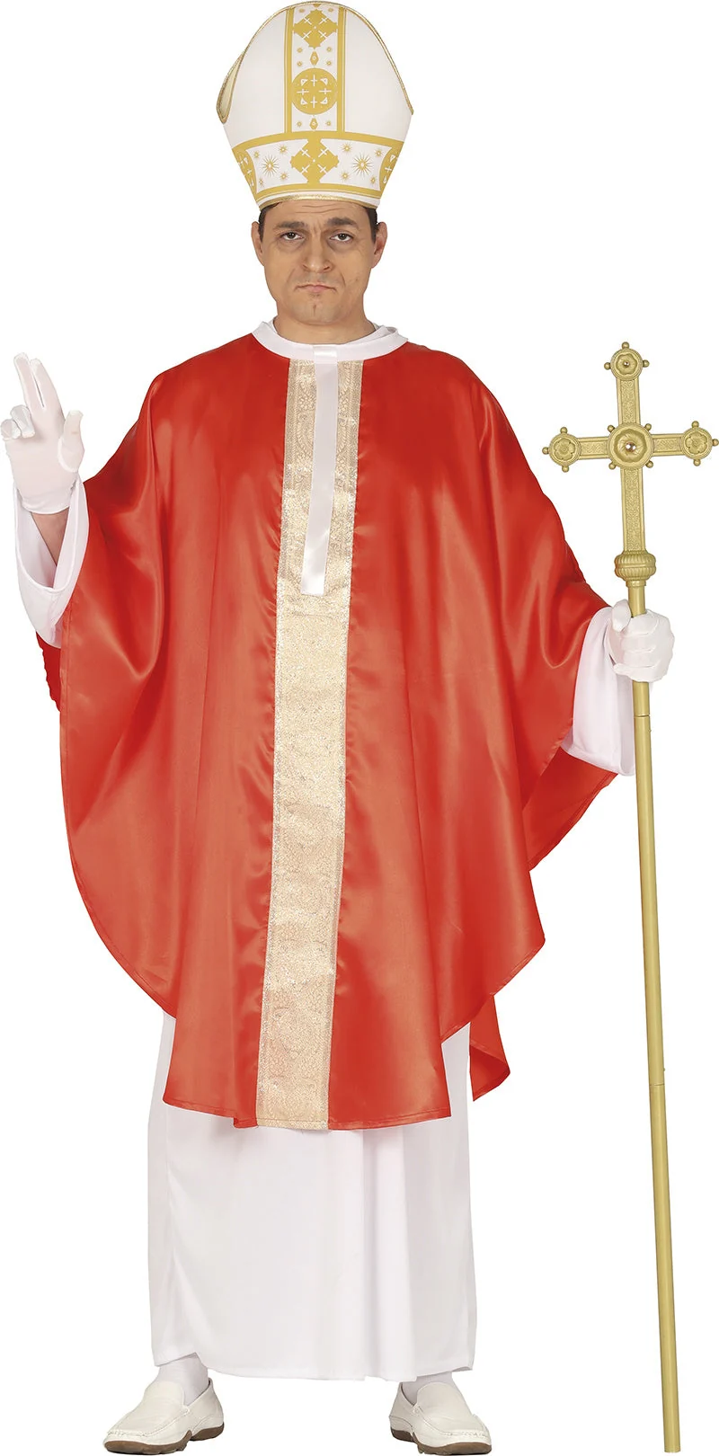 Paus Kostuum Heren – Rood/Wit Ceremonieel Verkleedkostuum