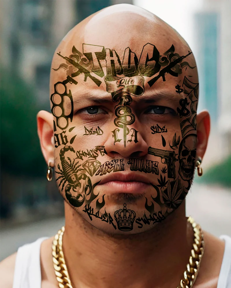 Gangster Gesichtstattoo
