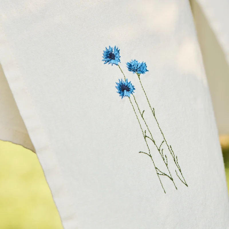 Ib Laursen Geschirrtuch Kornblumen cremefarben
