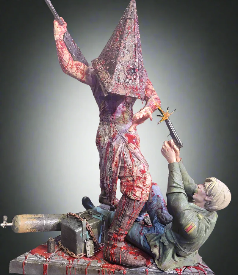Silent Hill 2 – James Sunderland gegen das Rote Pyramidenwesen | Maßstab 1:6 | Hochwertiges Kunstharz | Statue