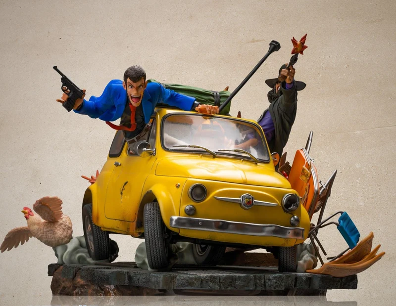 Lupin III. – Lupin, Jigen und Fujiko | Maßstab 1:8 | Hochwertiges Resin | Elite-Diorama-Statue