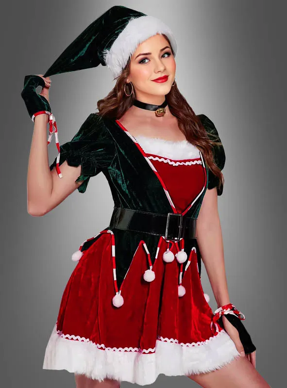 Sexy Weihnachtself Kostüm Damen