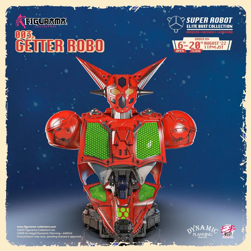 Getter Robo | Roboterbüste | Maßstab 1:3 | Hochwertiges Kunstharz | Figurama Sammlerstücke