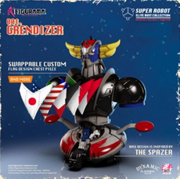 Grendizer |Goldorak| – Roboterbüste mit austauschbarer Flagge | Maßstab 1:3 | Hochwertiges Resin | Figurama Sammlerfigur