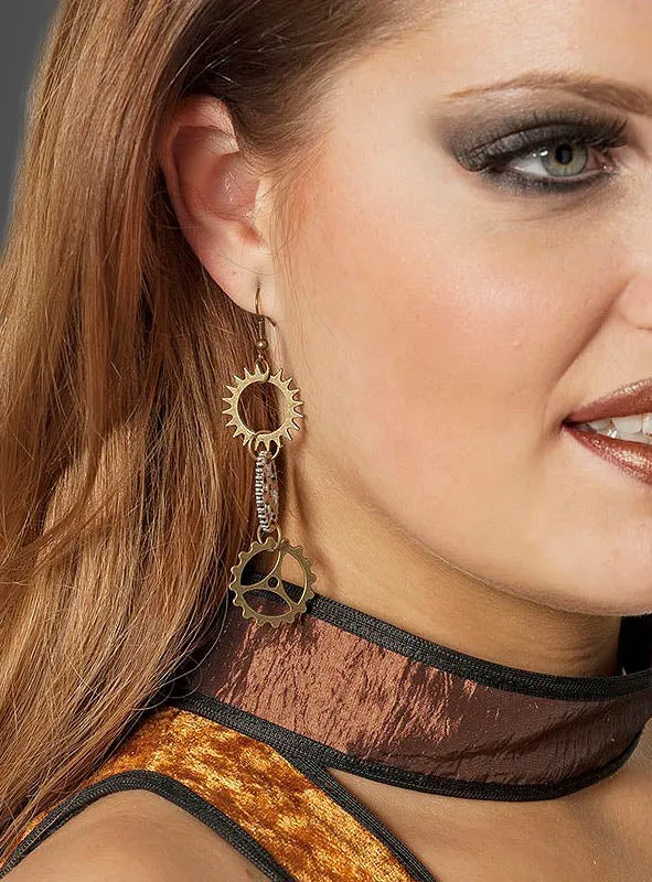 Zahnrad Ohrringe bronze silber Steampunk