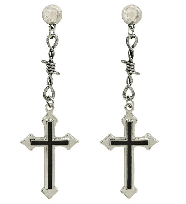 Halloween-Ohrringe mit schwarzem Kreuz