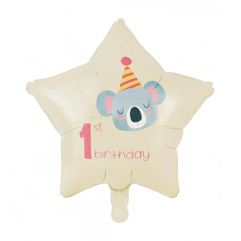 „Happy 1st Birthday“-Heliumballon für Mädchen, leer, 45 cm