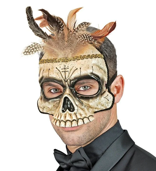 Voodoo-Pop-Maske mit Federn