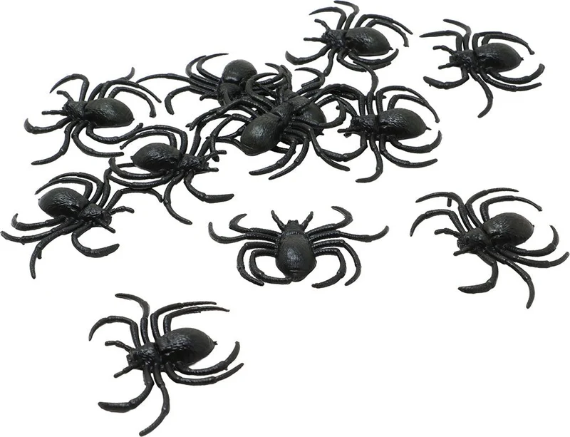 Schwarze Kunstspinne, 7 cm, 12 Stück