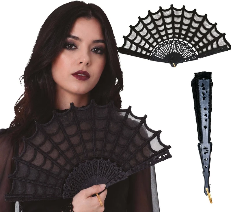 Schwarzer Fächer im Gothic-Stil