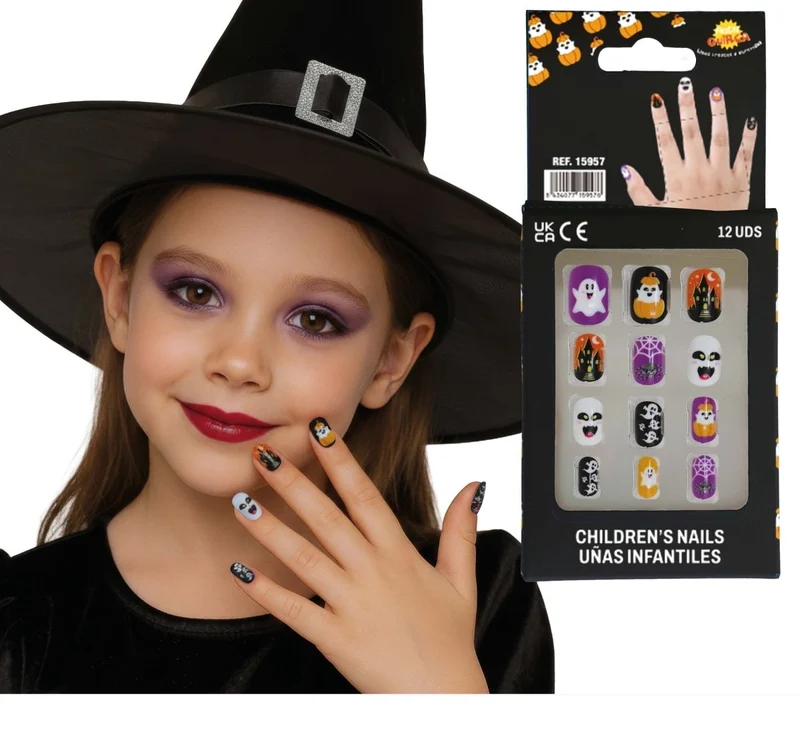 Halloween-Kunstnägel für Kinder – Geister