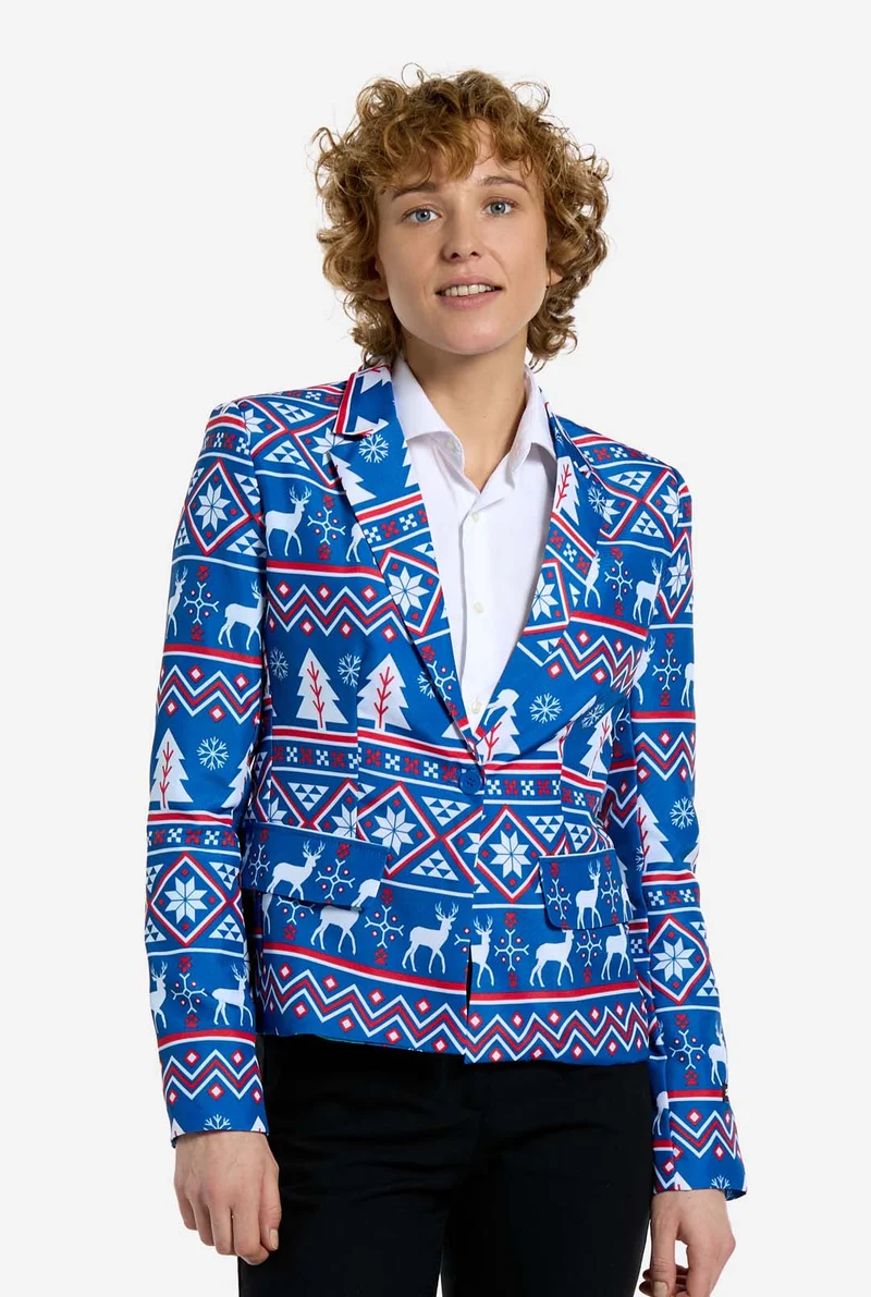 WMNS Christmas Blue Nordic Jacket