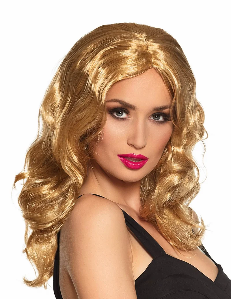 Perücke Langhaar blond für Erwachsene