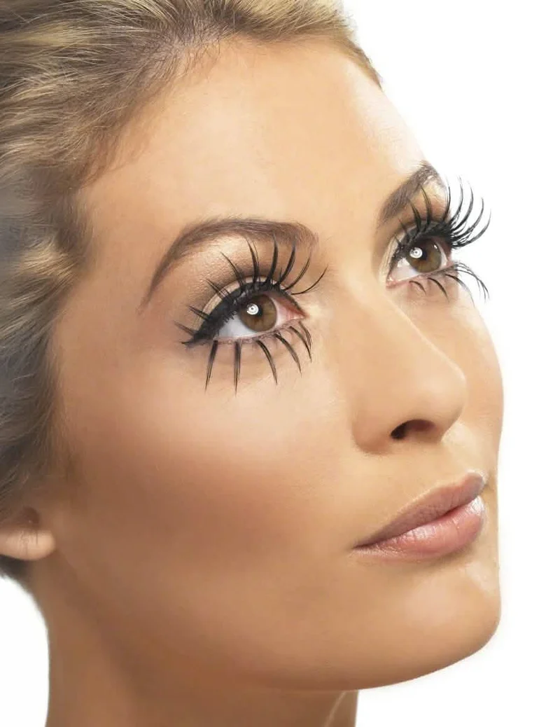 Lange schwarze falsche Wimpern für Damen