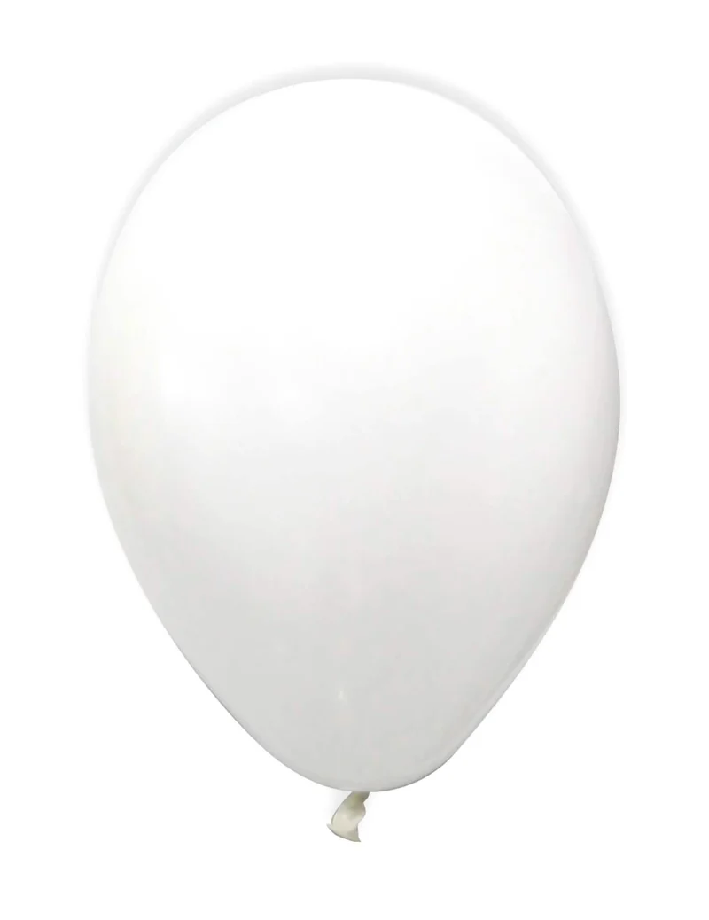 12 Metall-weiße Luftballons