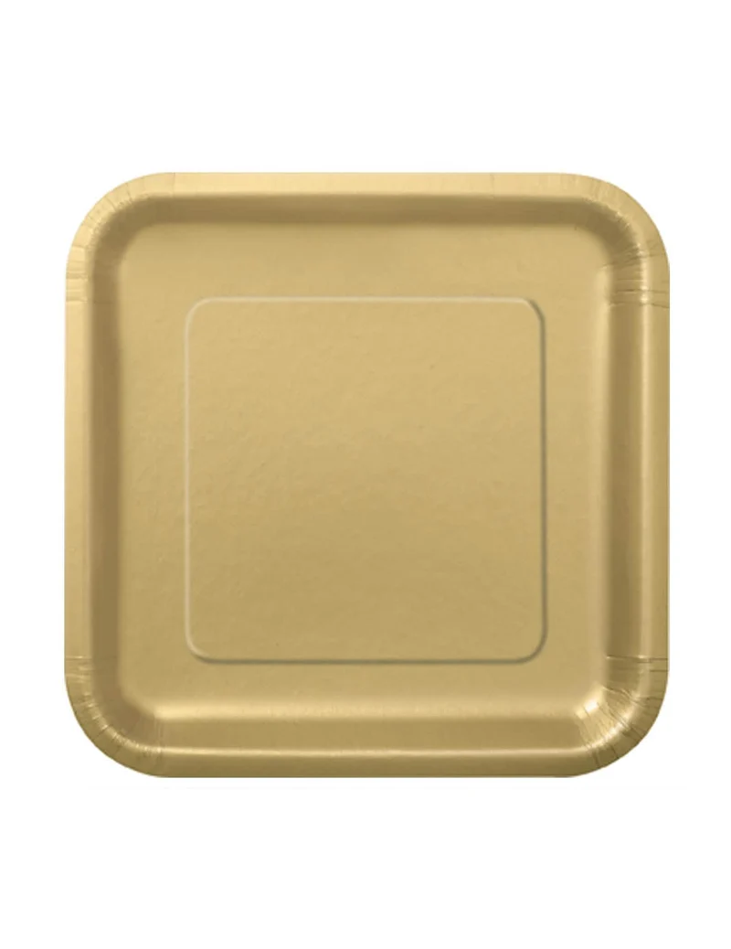 16 kleine goldene Pappteller