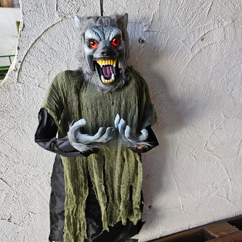 Gruseliger hängender Werwolf Rolf animatronic